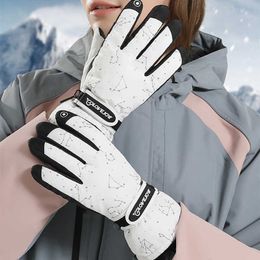 Ski Gloves Winter Women Outdoor Windproof Waterproof Non-slip Touch Screen Warm Cycling Female Fleece Snowboarding L221017