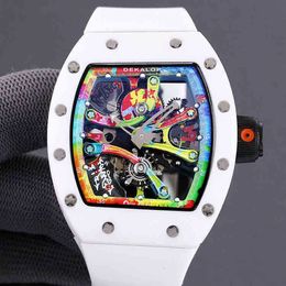 Watch large dial graffiti hollowed out automatic mechanical watch with novel and fashionable personality