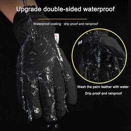 Ski Gloves Cycling Touchscreen Hand Warmer Waterproof Coldproof Thickened Fleece Men Women for Outdoor Riding Hiking Running L221017