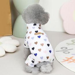 Dog Apparel Lovely Clothes Colorful Heart Pattern Keep Warm Washable Four-legged Pet Coat