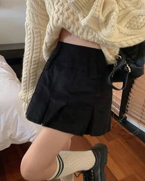 Skirts High Waist Corduroy Pleated Mini Skirt 2022 Women's Autumn Girl Casual Sexy Small A-line Hip Hop All-match Short