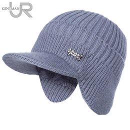 Beanie/Skull Caps Unisex Stylish Add Fur Lined Warm Winter Hats With Brim Soft Beanie Cap For Men Women Classic Hat With Ear Knitted Hat T221020