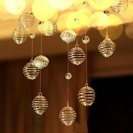 Curtain Metal Ball Crystal Bead Silver Champagne Gold Creative Space Decoration Luxury Wedding Party Decor 5m/lot