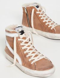 Itália Designer Deluxe Golden Mid Star Ball Sneakers Women Boots Classic White Do tornozelo velho Botas de neve curta garotas de meninas ao ar livre tampo alto