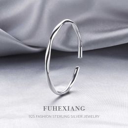 S999 Silver Bangle Opened Women Expandable Bangles Bracelets Adjustable Cuff Wedding Jewelry Girlfriend Birthday Gift 016