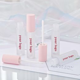 Lipgloss Gro￟handel rosa Lipgloss -R￶hren Privatmarkierung leerer gefrosteter Beh￤lter benutzerdefinierte Logo -Sch￼ttgut Lippenstiftverpackung