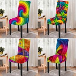 Chair Covers Tropical Plants Theme Dining Cover All Inclusive Green Leaves Pattern Kitchen Chairs Home Banquet Decoration