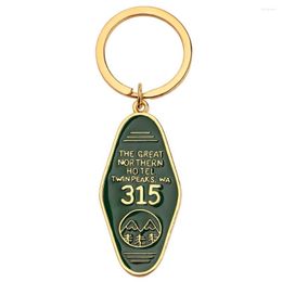 Keychains Twin Peaks Keychain Movie Jewellery THE GREAT NORTHERN EL 315 Prismatic Acrylic Key Chain Keyring Gift For TV Show Fan