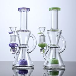 Recycler Milk Green Purple Klein Hookahs Smoking Accessories Heady Glass Bongs Dab Rigs Oil Rig Showerhead Percolator With Bowl XL2062