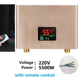 110-220AC Instant ElectricTankless Water Heater Hot Instantaneous Water Heater System for Kitchen Bathroom with remote control