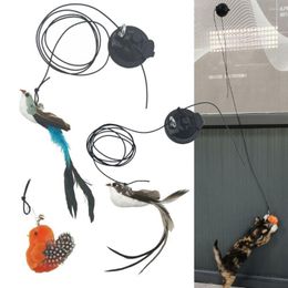 Cat Toys Simulation Bird Toy Retractable Hanging Door Type Scratch Rope Mouse Funny Self-hey Interactive Pet Supplies