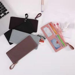 Genuine cow leather super thin women designer wallets lady zipper fashion casual coin zero purses female popular phone clutchs no298