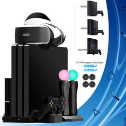PS4 Pro Slim PS VR Mover Stand Vertical Resfriador Resfriamento Controlador de Fan Charger Dock Dock para Sony PlayStation 4 PSVR Move307N