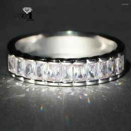 Wedding Rings YaYI Jewellery Fashion Princess Cut 3.2 CT White Zircon Silver Colour Engagement Crown Party 679