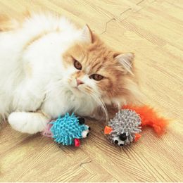 Cat Toys Toy Plush Mouse Colourful Feather Self-Hi Interactive Grab And Bite Hunting Training Pet Supplies Funny