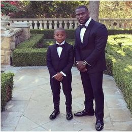 Fashion Black Boy's Formal Wear Custom Boy Suits Shawl Lapel Formal Groom Tuxedo Prom Suit Blazers For Kids