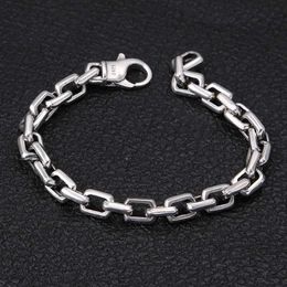 925 Sterling Silber Interlocking Quadrat Armband Kette Für Frauen Mann Mode Charme Hochzeit Verlobung Party Schmuck 009