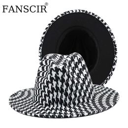 Beanie/Skull Caps Men's Wide Brim Fedoras Wool Simple Church Derby Top Hat Autumn Fascinators For Women Elegant Black White Vintage Felt Jazz Cap T221013