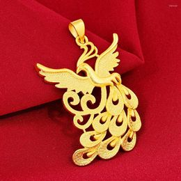 Pendant Necklaces Women Girl Phoenix Chain 18k Yellow Gold Filled Trendy Fashion Jewelry Gift