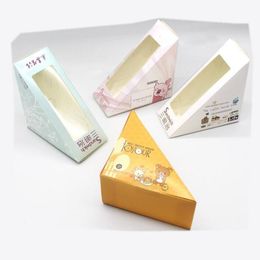 Packing Boxes Disposable Sandwich Packaging Box Cartoon Printed Triangle Shape Breakfast Paper With Pet Window 188 N2 Drop Delivery Dhxcz