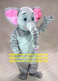 Lovely Grey Elephant Elephould Like Elephish Mascot Costume Mascotte With Big Pink Ears Large Fat Body Adult No.485