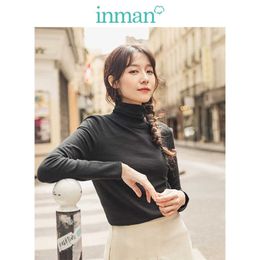 Women's Sweaters INMAN Autumn Winter Korean Fashion Black Tops Elegant Lady Clothing Roll Collar Turtleneck Eleagnt Girl Pullover Women Sweater T221019