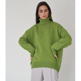 Women's Sweaters Turtleneck Sweater 2023 Trend Knitted White Oversize Pullover Thick Warm For Women Autumn Winter Jumper