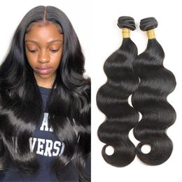 Brazilian Body Wave Human Hair Extensions 2 Bundles Remy Hair Wefts for Black Women