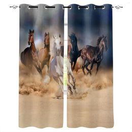 Curtain Animal Gallop Horse Windows Curtains For Living Room Bedroom Decorative Kitchen Drapes Treatments