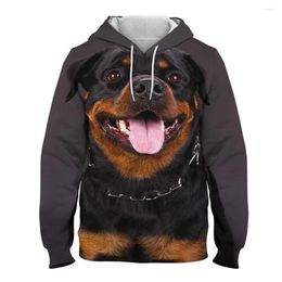 Men's Hoodies Rottweiler 3D Print Pullover Sweatshirts Casual Long Sleeve Spring And Autumn Oversized Hoodie Streetwear Fashion Jacket