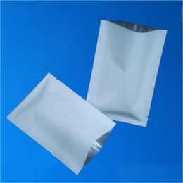 Storage Bags Variety Of Sizes White Aluminium Foil Vacuum Open Top Heat Sealable Packing Bags Snack Nuts Mylar Food Grade Seal Pouch Dhqx4