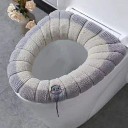 Toilet Seat Covers 2pcs Bathroom Soft Thicker Warmer Stretchable Washable Cloth Cover Pads Fits All Oval Seats