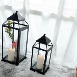 Home decoration Candle Holders metal windbreak lamp scented candles portable wedding decorations