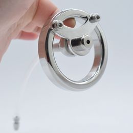 Inverted Chastity Devices with Catheter Stainless Steel Keyless Cock Cage Sissy Bondage Device Sex Toy For Men