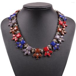 Choker Fashion Design Brand Colourful Resin Crystal Chunky Statement Bib Necklace Collar For Women Winter Jewellery