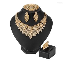 Necklace Earrings Set & 2022nigerian Wedding Woman Accessories Jewellery Wholesale Fashion Italian Bridal Dubai Gold Colour