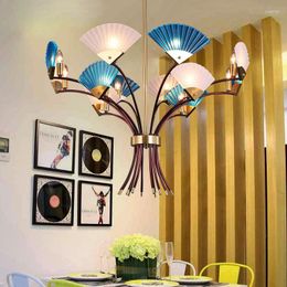 Pendant Lamps Classical Chandelier Led Lamp Fan Suspension Light 4/ 8/ 12 Heads For Living Room Study Home Lighting Art Decoration PA0239