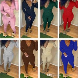 Retail Autumn Womens Wear Solid Color Zipper Two Piece Jogger Sets Hooded Cardigan Jackets Slim Fit Sports Leisure Suitretail