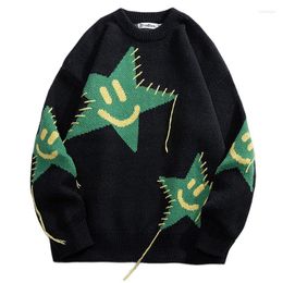 Men's Sweaters Autumn Sweater Men And Women Funny Star Jacquard Baggy Jumper Fashion Korean Causal Knitwear Pullovers Clothing Tops Male