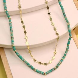CHOKER Women Star Halskette 2022 Mode natürliche halbwichtige Steine ​​Perlen Böhmen Beach kurz für Mädchen trendy Schmuck