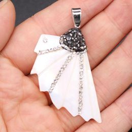 Pendant Necklaces Style Wing Shaped Shell Drill Charms For DIY Necklace Handiwork Sewing Craft Jewelry Accessory Making