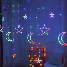 Strings LED Star Moon Curtain Lights Christmas String Ins Fairy Light Wedding Room Restaurant Decoration 220V 3.5M