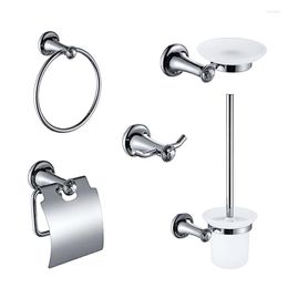 Bath Accessory Set Chrome Luxury Crystal Bathroom Paper Tissue Holder Towel Ring Robe Hook Toilet Brush Soap Dish Accessories