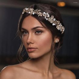 Headpieces Pearl Rhinestone Headband Roman Wedding Bride Greek Women Hair Accessories Jewel Tiaras Jewelry