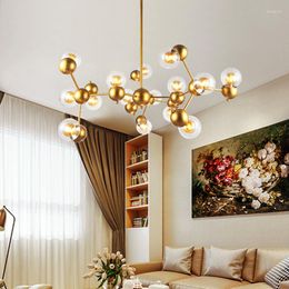 Pendant Lamps DNA Molecule Magic Bean Nordic Lights Postmodern Living Room Creative Space Personality Lamp