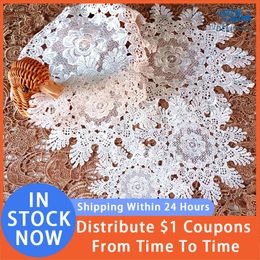 Table Mats 1Pcs Modern Cloth Placemat Cup White Lace Round Embroidery Place Mat Christmas Mug Dining Tea Coffee Doily Kitchen