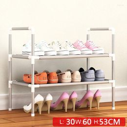 Clothing Storage Simple Multi Layer Shoe Rack Nonwovens Easy Assemble Shelf Metal Standing DIY Shoes Cabinet Living Room Furniture