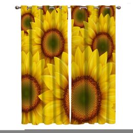 Curtain Sunflower Cartoon Living Room Kitchen Indoor Print Kids Window Treatment Valances Curtains