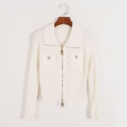 100 2022 Autumn Sweaters Wome's Cardigan Lapel Neck Green White Brand Same Style Women's Sweaters dl