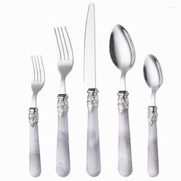 Dinnerware Sets Fashion 18/0 Steel Cutlery Set 5 PCS ABS Metarial Flatware For 1 Tableware Black Dishwasher Safe